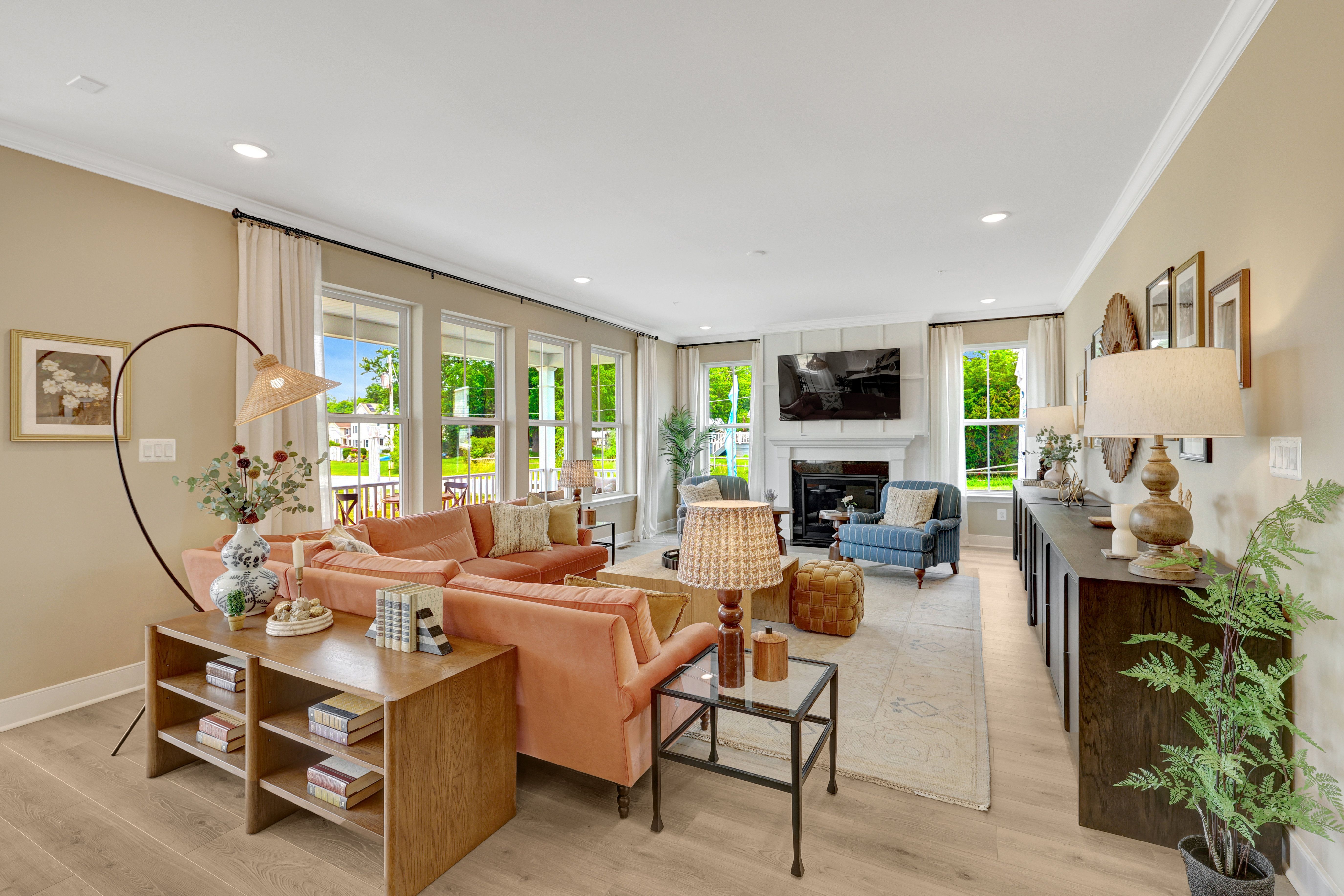 Great room with ample windows