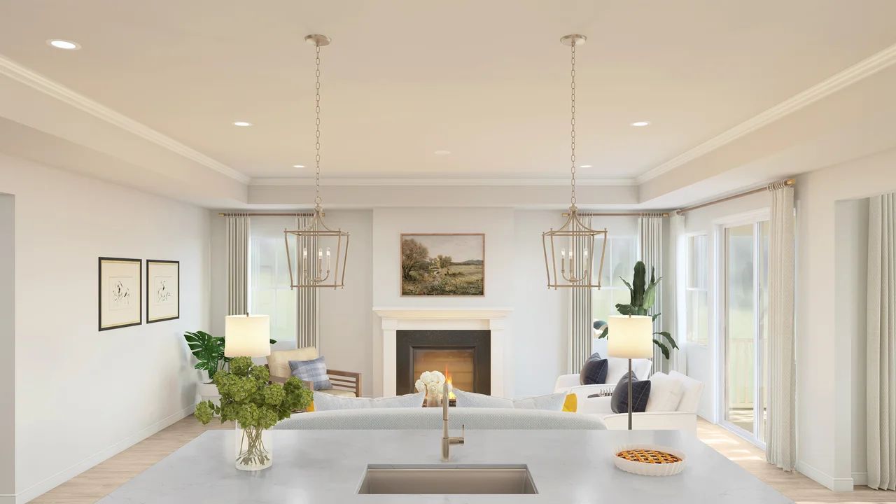 Crown moulding in great room