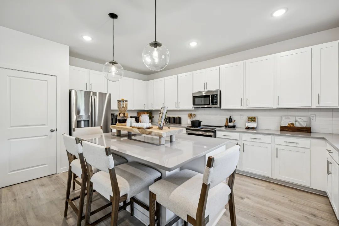 Kitchen with pendant lighting
