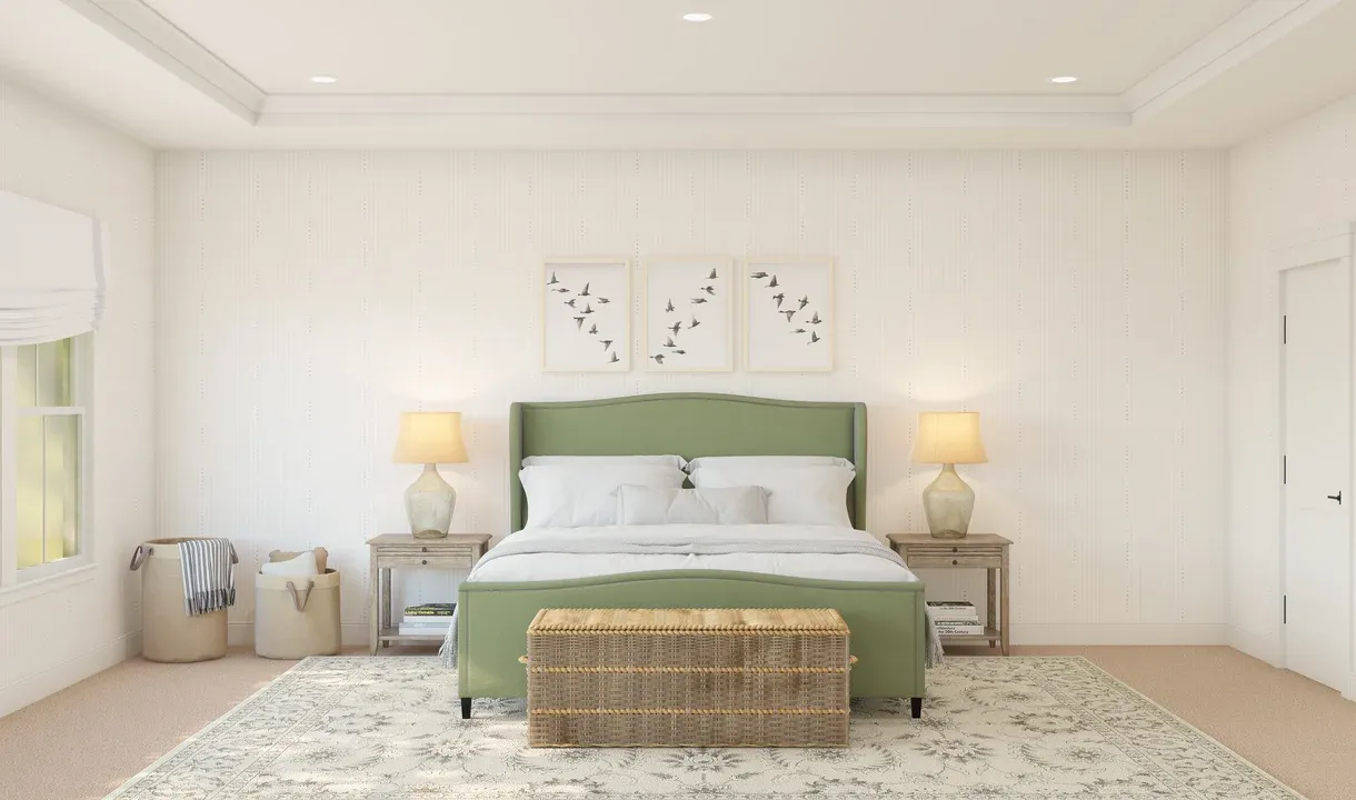 Primary suite with crown moulding