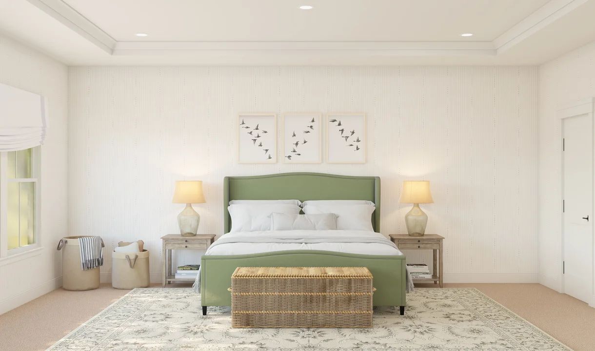 Primary suite with crown moulding