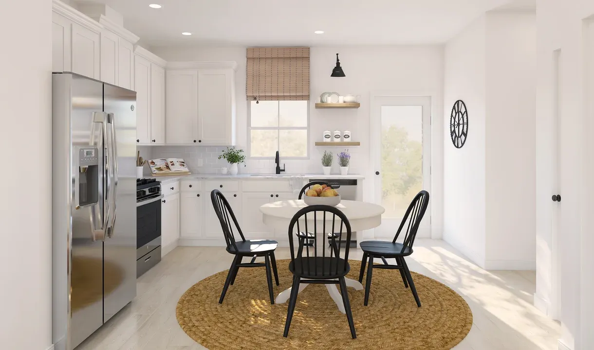 Kitchen with pendant lights