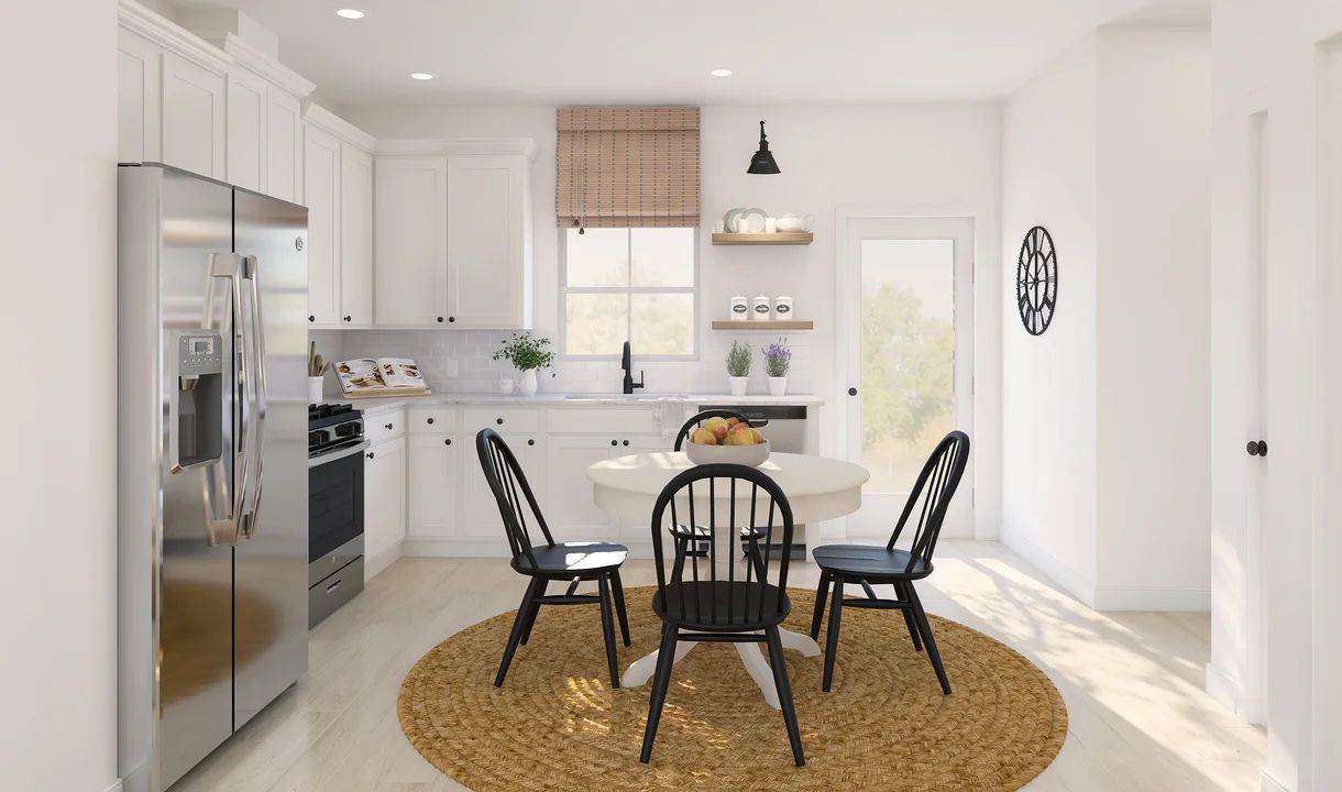 Kitchen with pendant lights