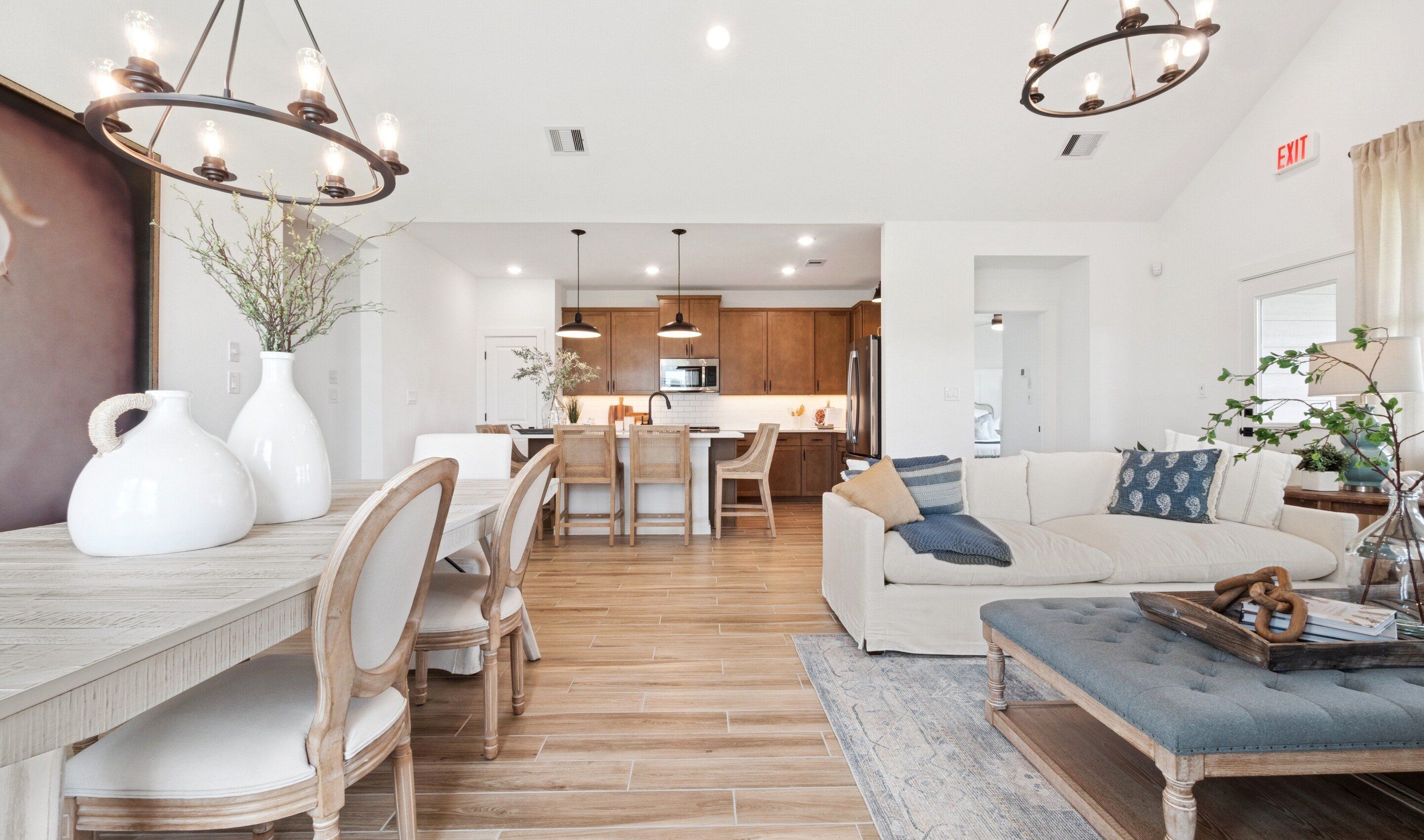 Open concept living spaces