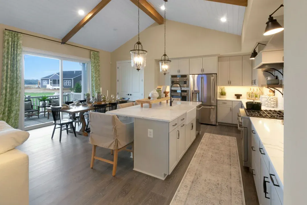 Kitchen with vaulted ceiling