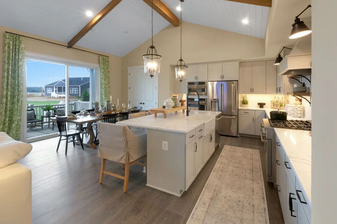 Kitchen with vaulted ceiling
