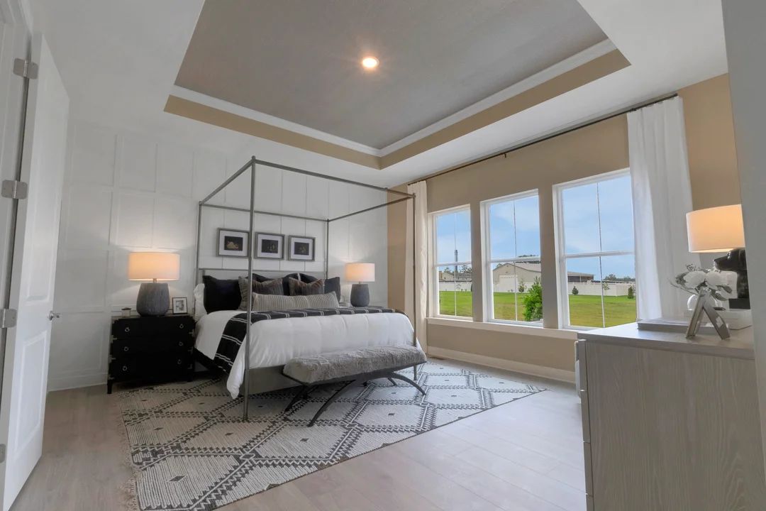 Primary suite with ceiling treatment