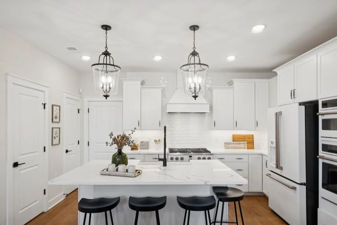 Kitchen with pendant lighting