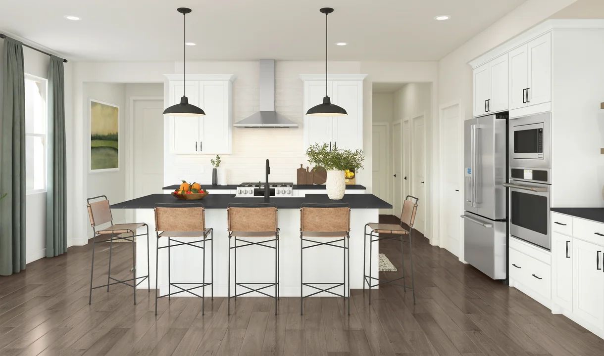 Kitchen with pendant lighting