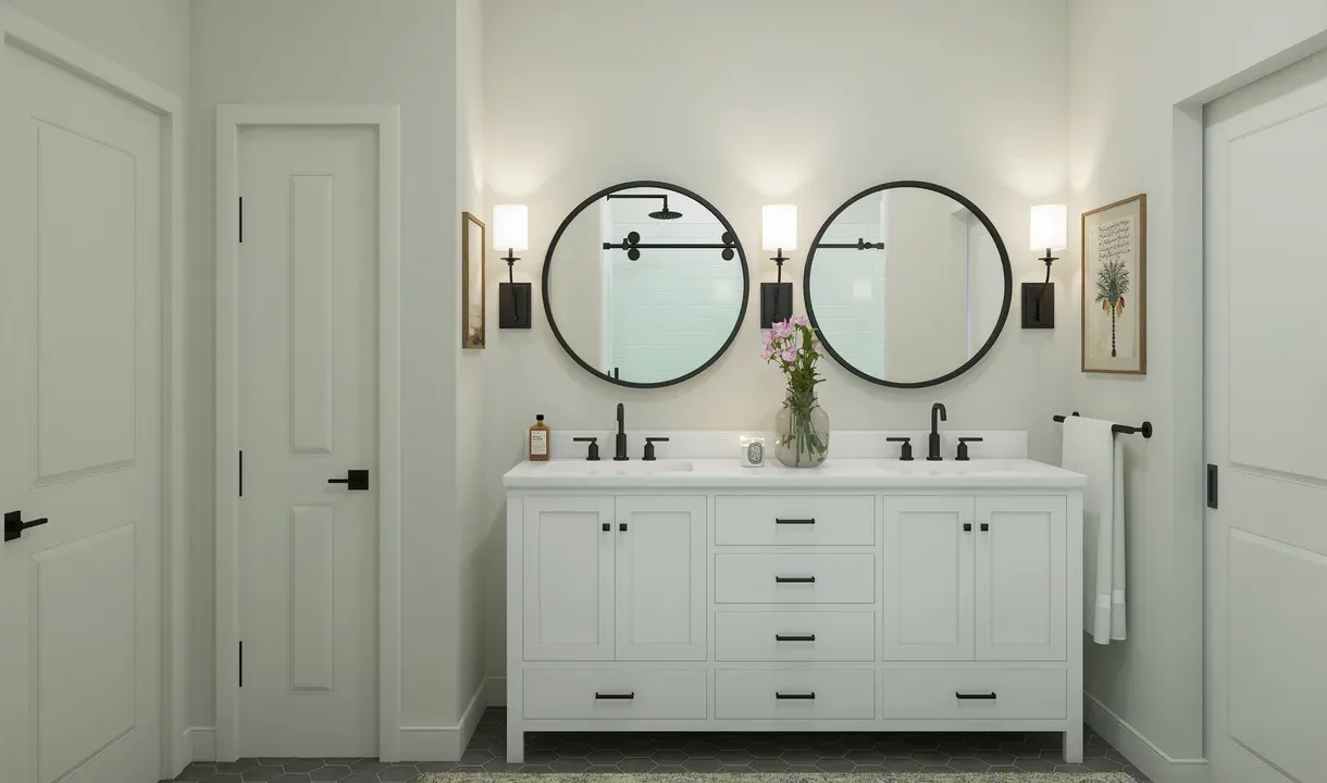 Primary bath with dual sinks