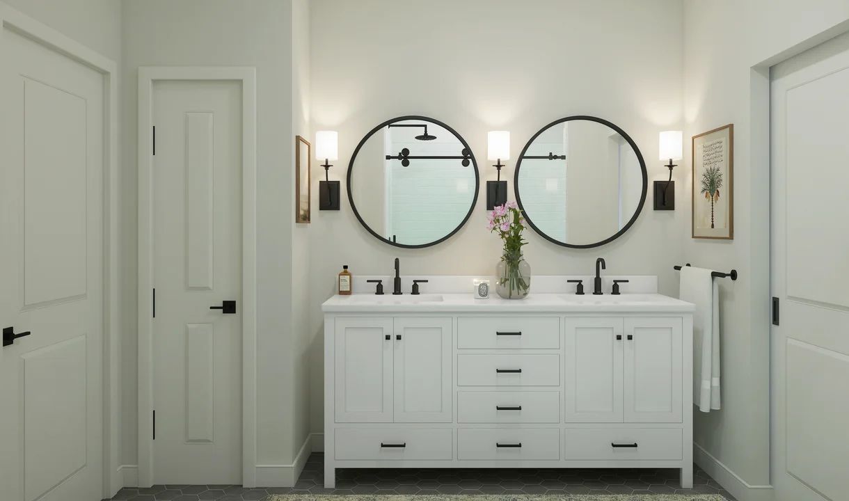 Primary bath with dual sinks