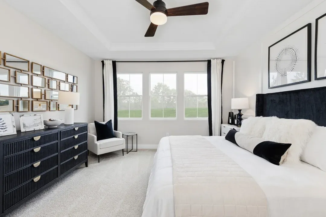 Primary suite with ceiling treatment