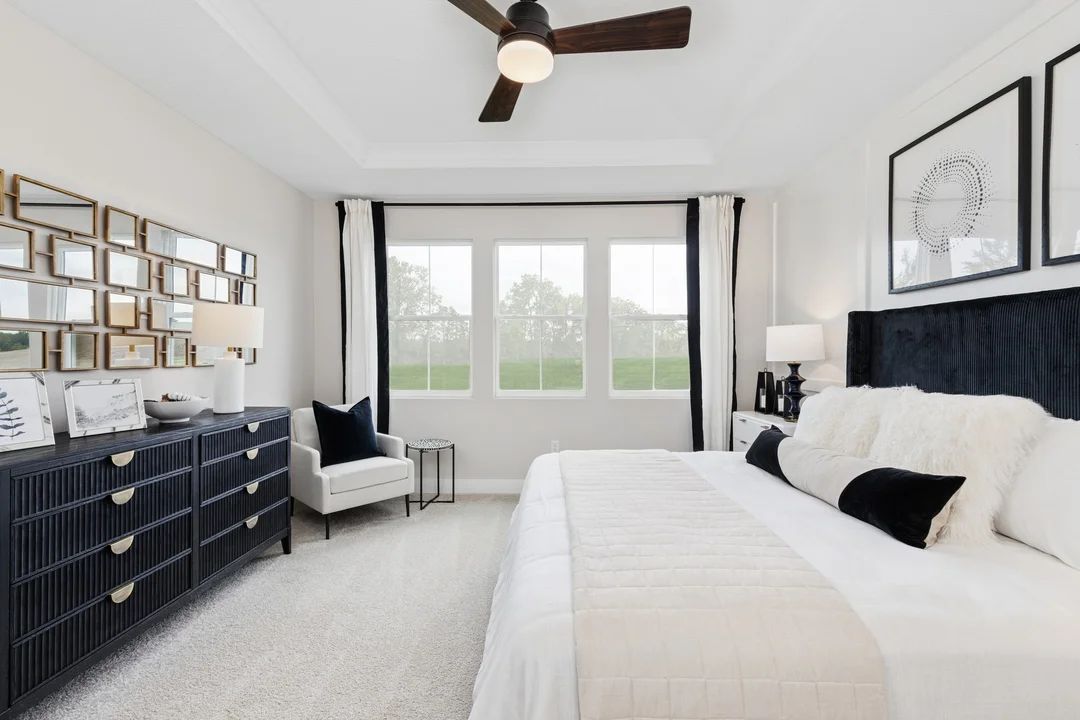 Primary suite with ceiling treatment