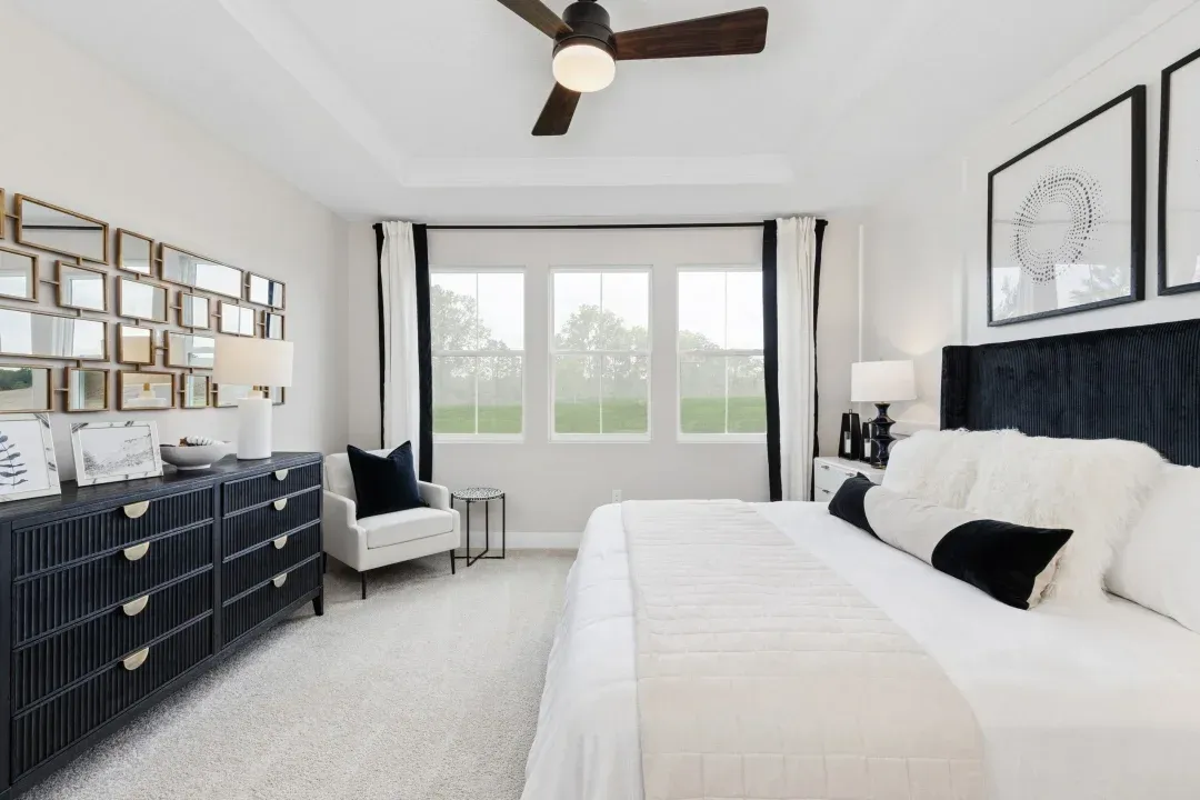 Primary suite with ceiling treatment