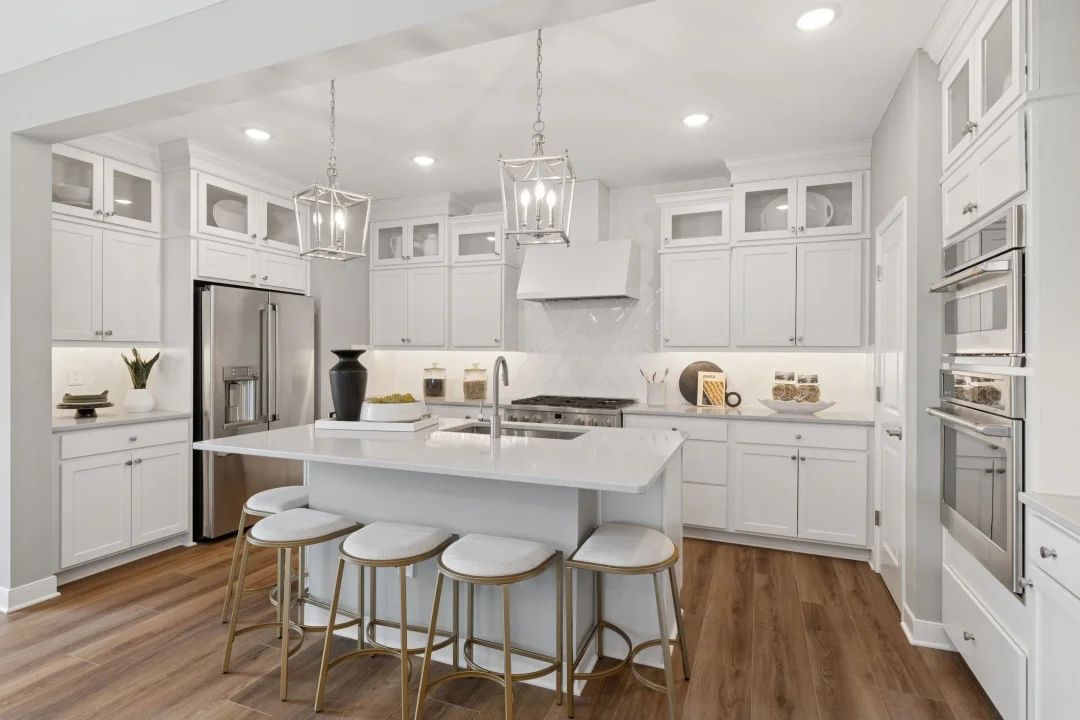 Kitchen with white cabinetry