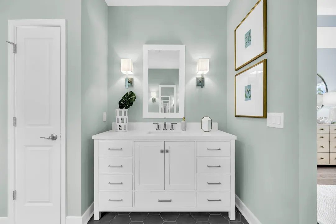 Primary bath with dual vanities