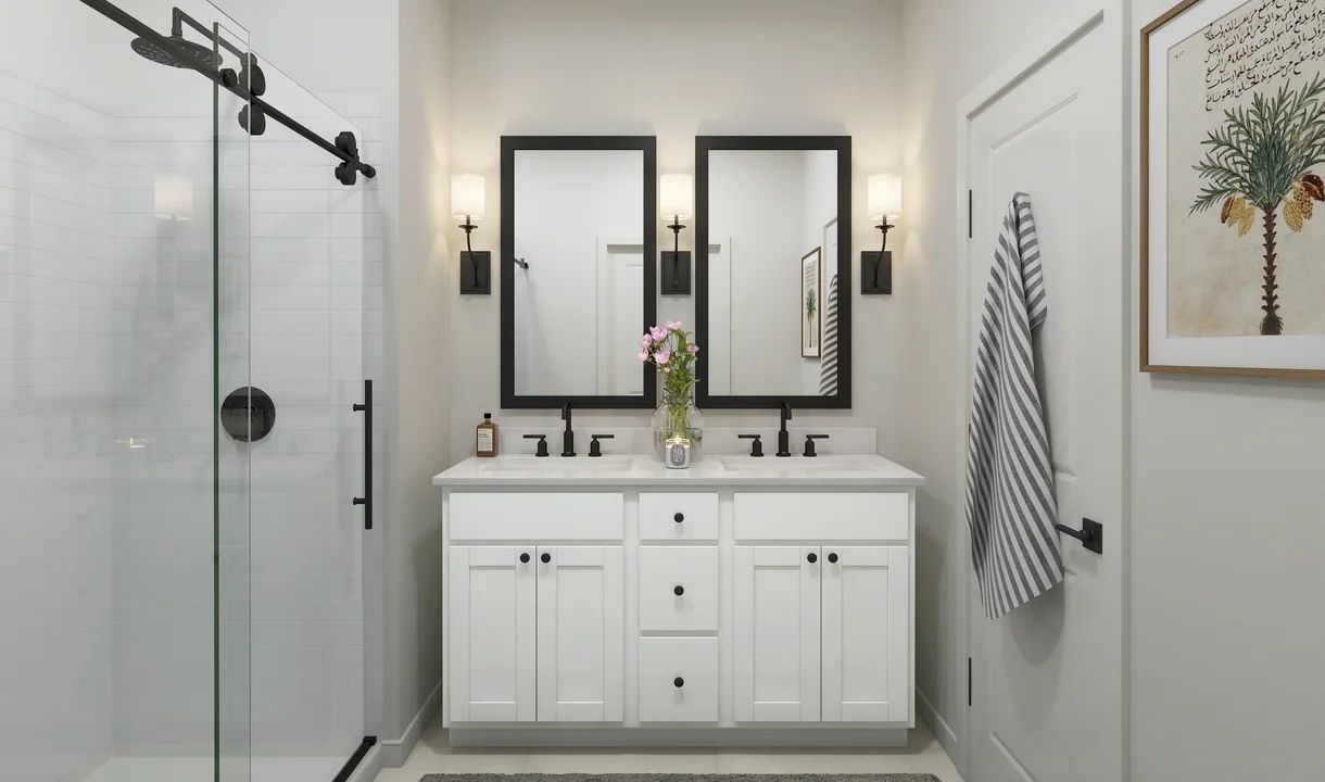 Primary bath with dual sinks