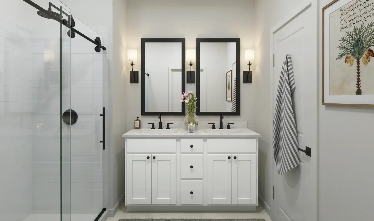 Primary bath with dual sinks