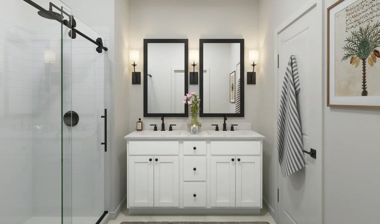 Primary bath with dual sinks
