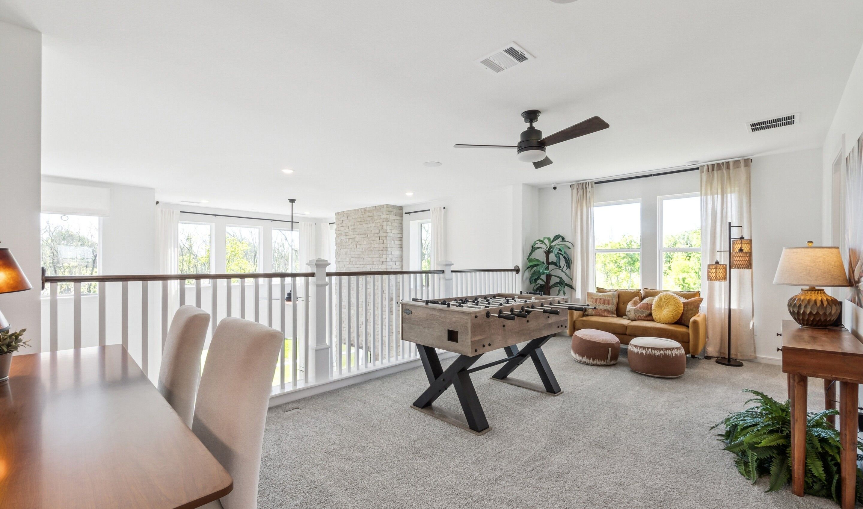 Loft with plush carpeting