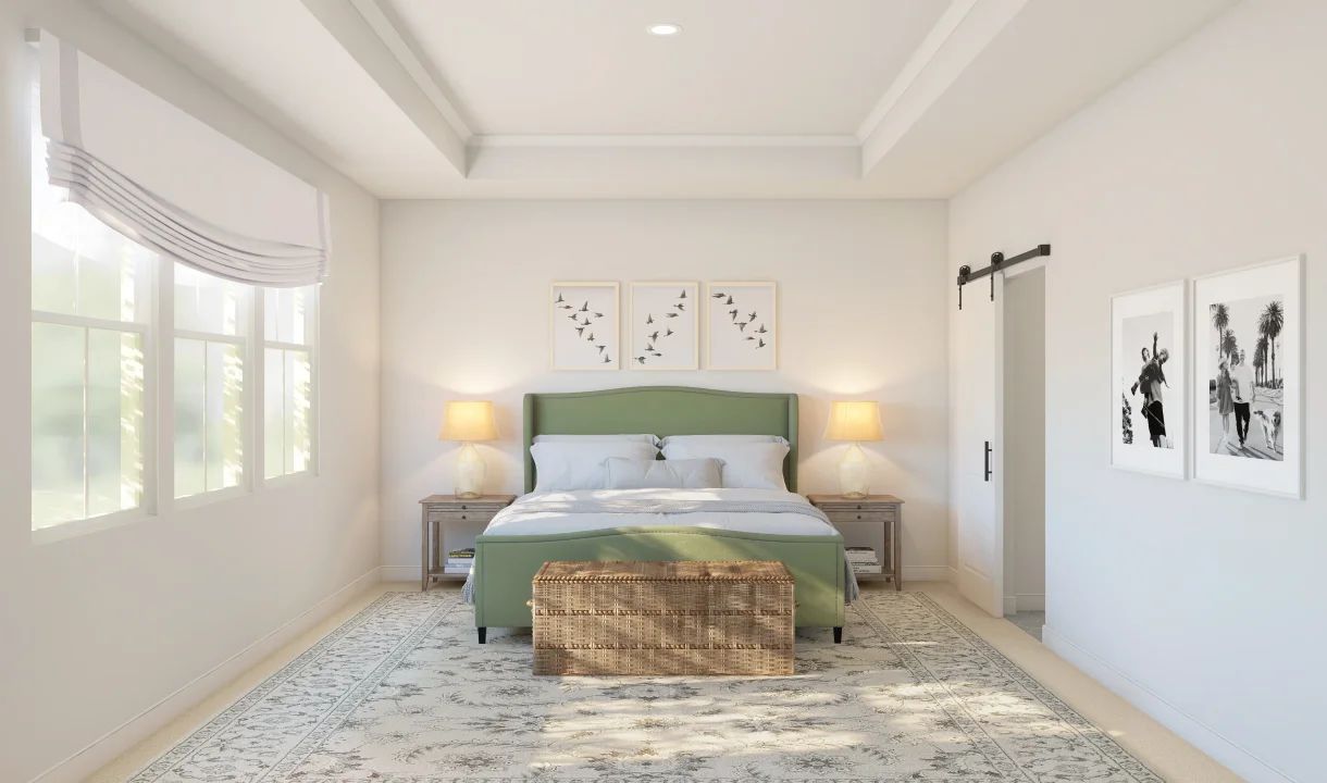 Primary suite with ceiling moulding