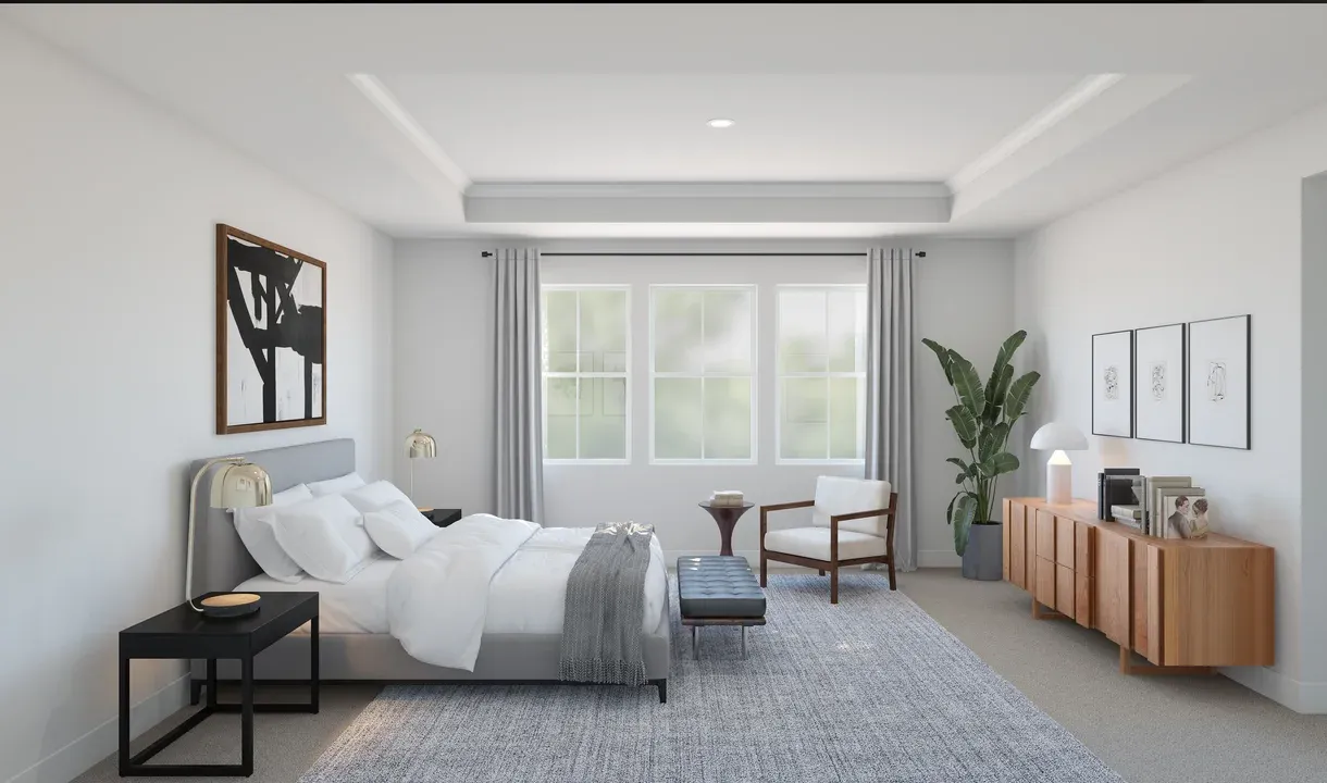 Primary suite with ceiling treatment
