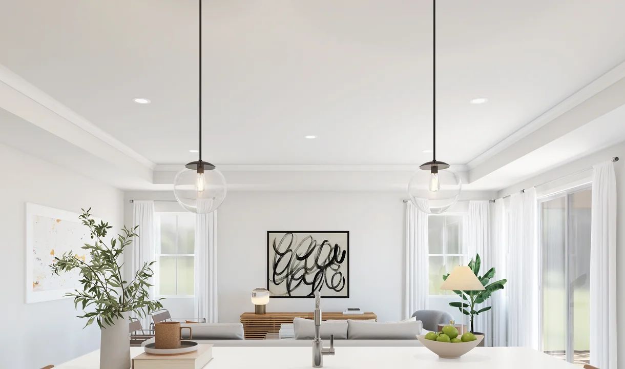 Ceiling treatment throughout main living area