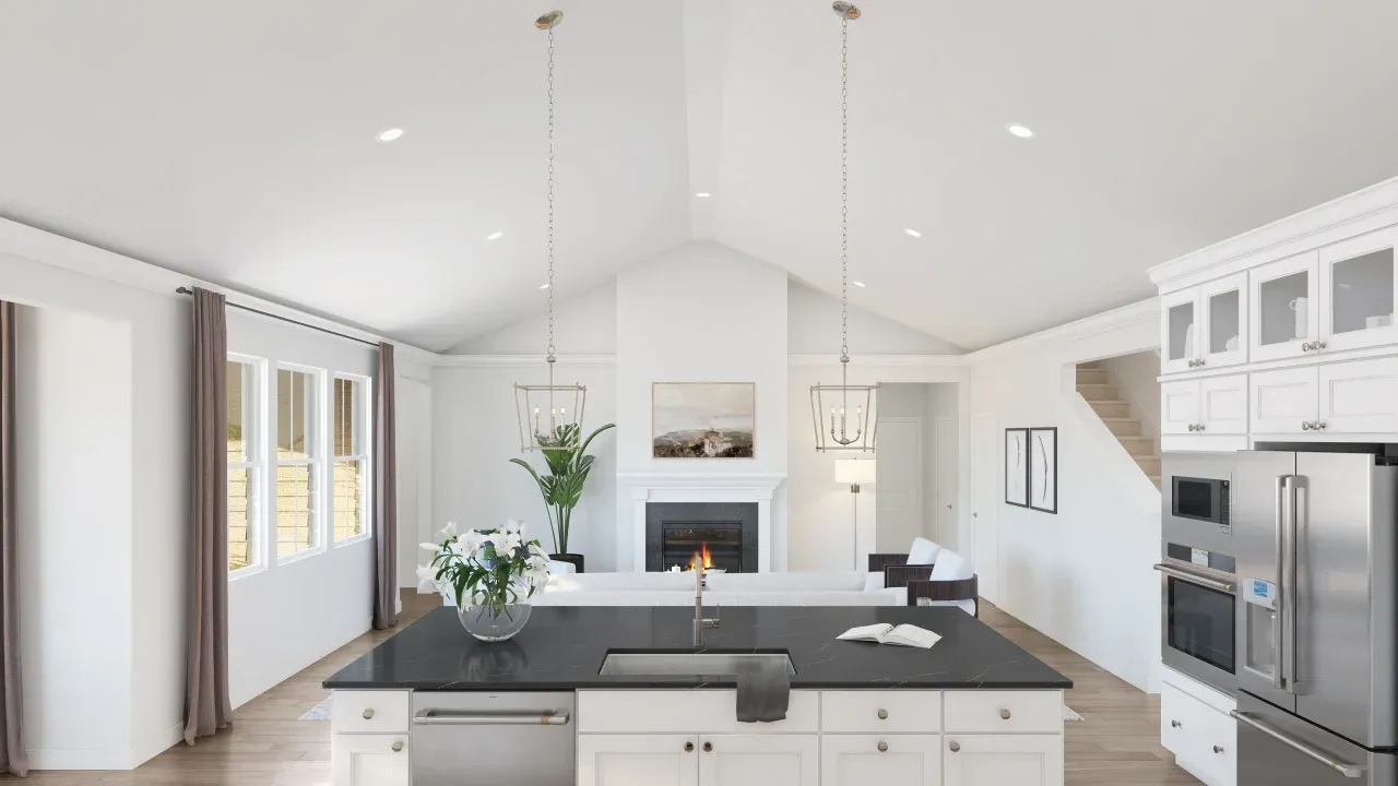 Vaulted ceiling in main living area