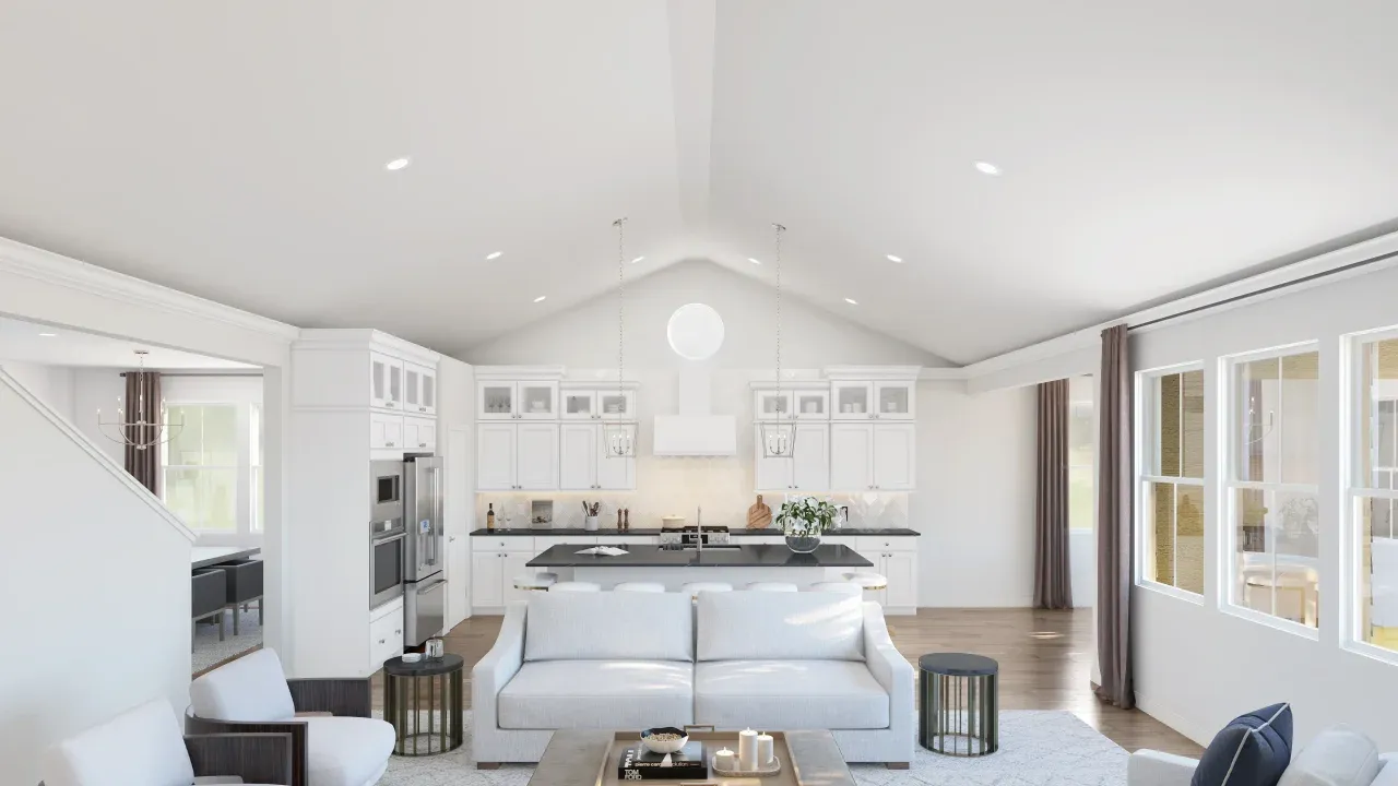 Vaulted ceiling in main living area