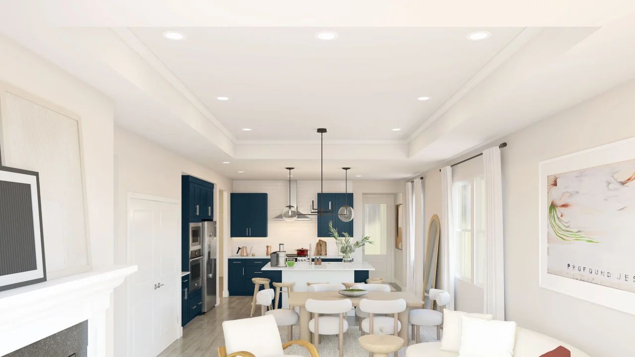 Ceiling treatment in main living area