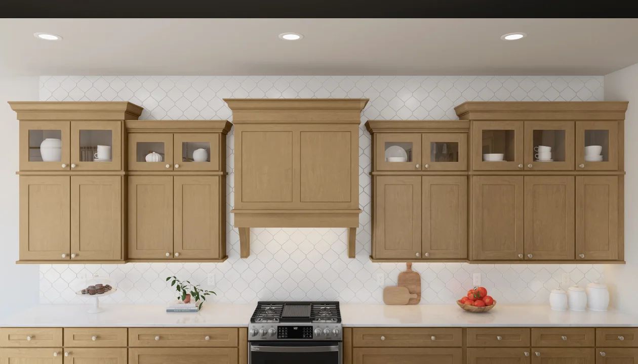 Kitchen with ceramic tile backsplash