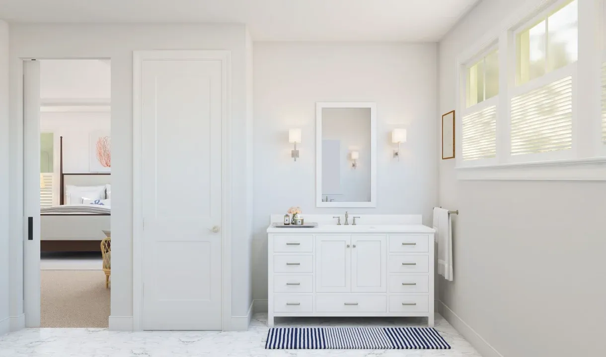 Primary bath with dual vanities