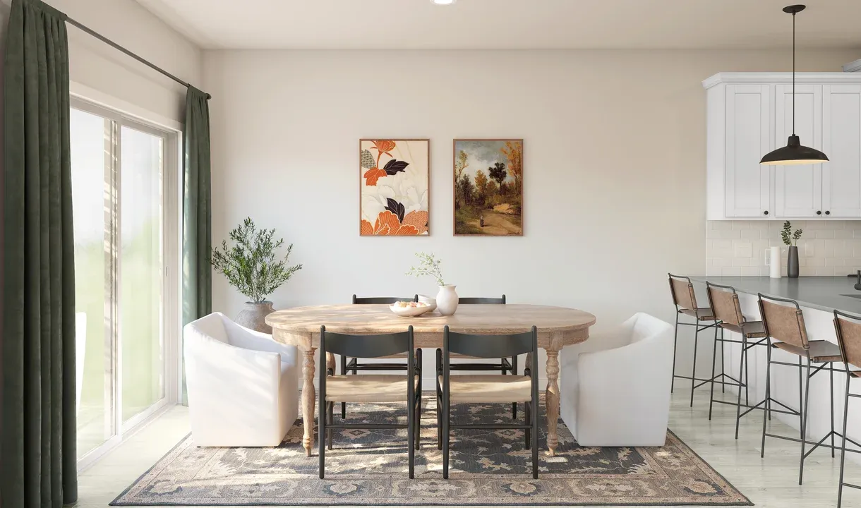 Dining area near sliding door