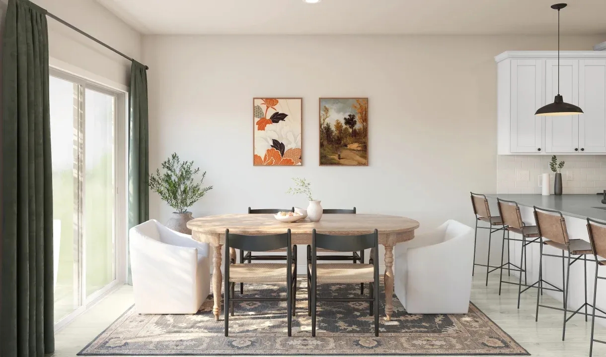 Dining area near sliding door