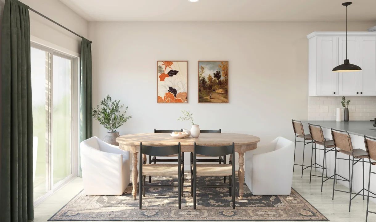 Dining area near sliding door
