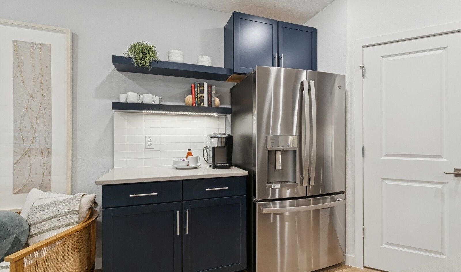 Kitchen with stainless steel appliances
