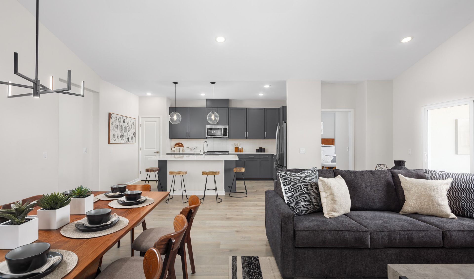 Open concept living spaces