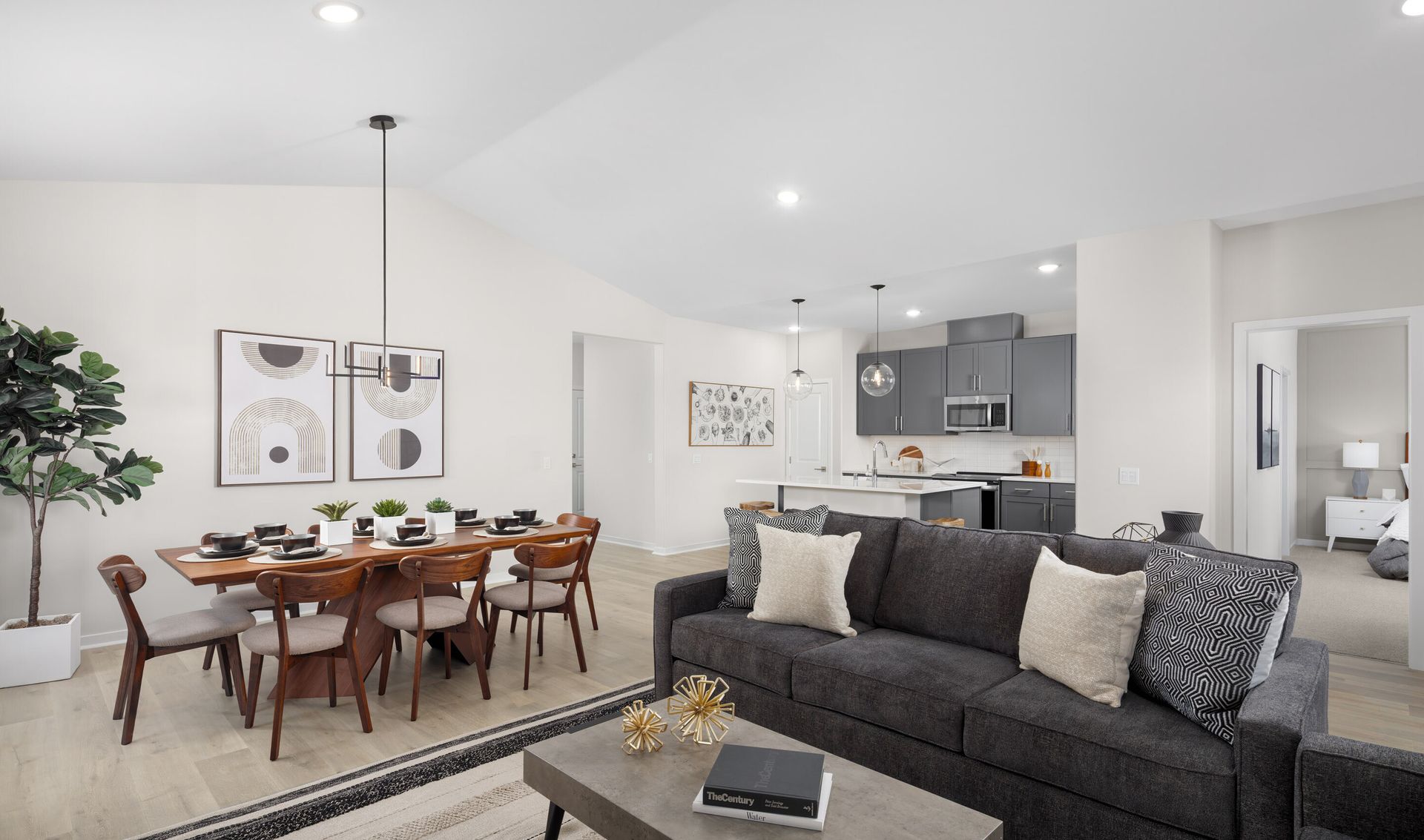 Open concept living spaces
