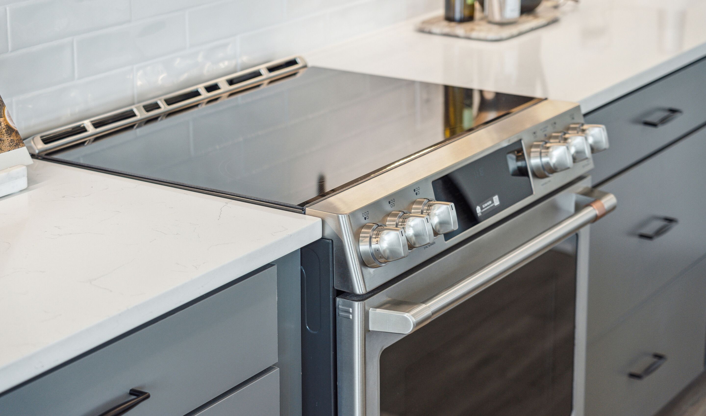 Kitchen with stainless steel appliances