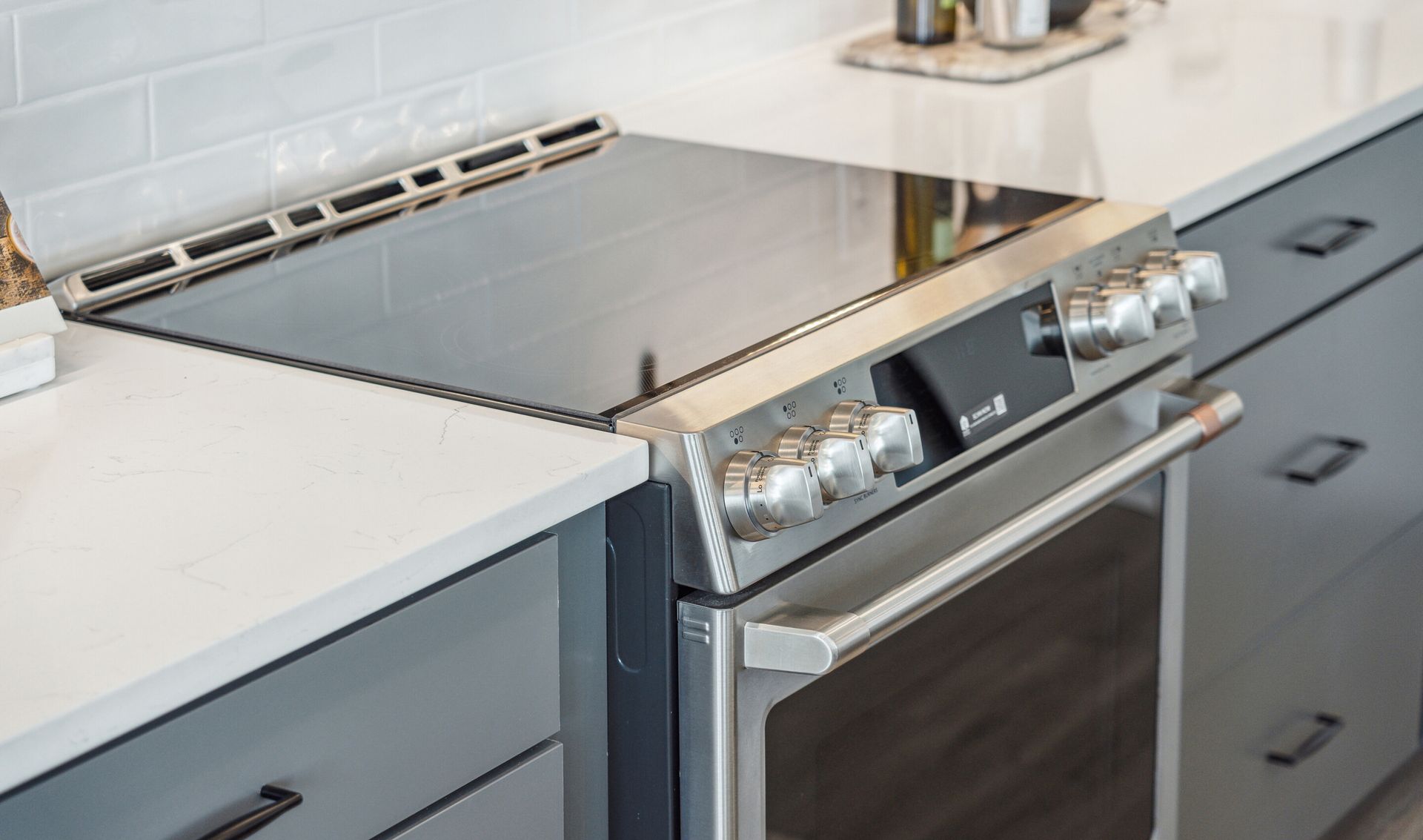 Kitchen with stainless steel appliances