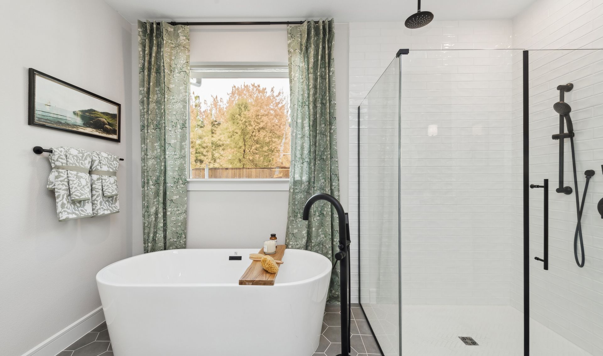 Primary bath with freestanding tub