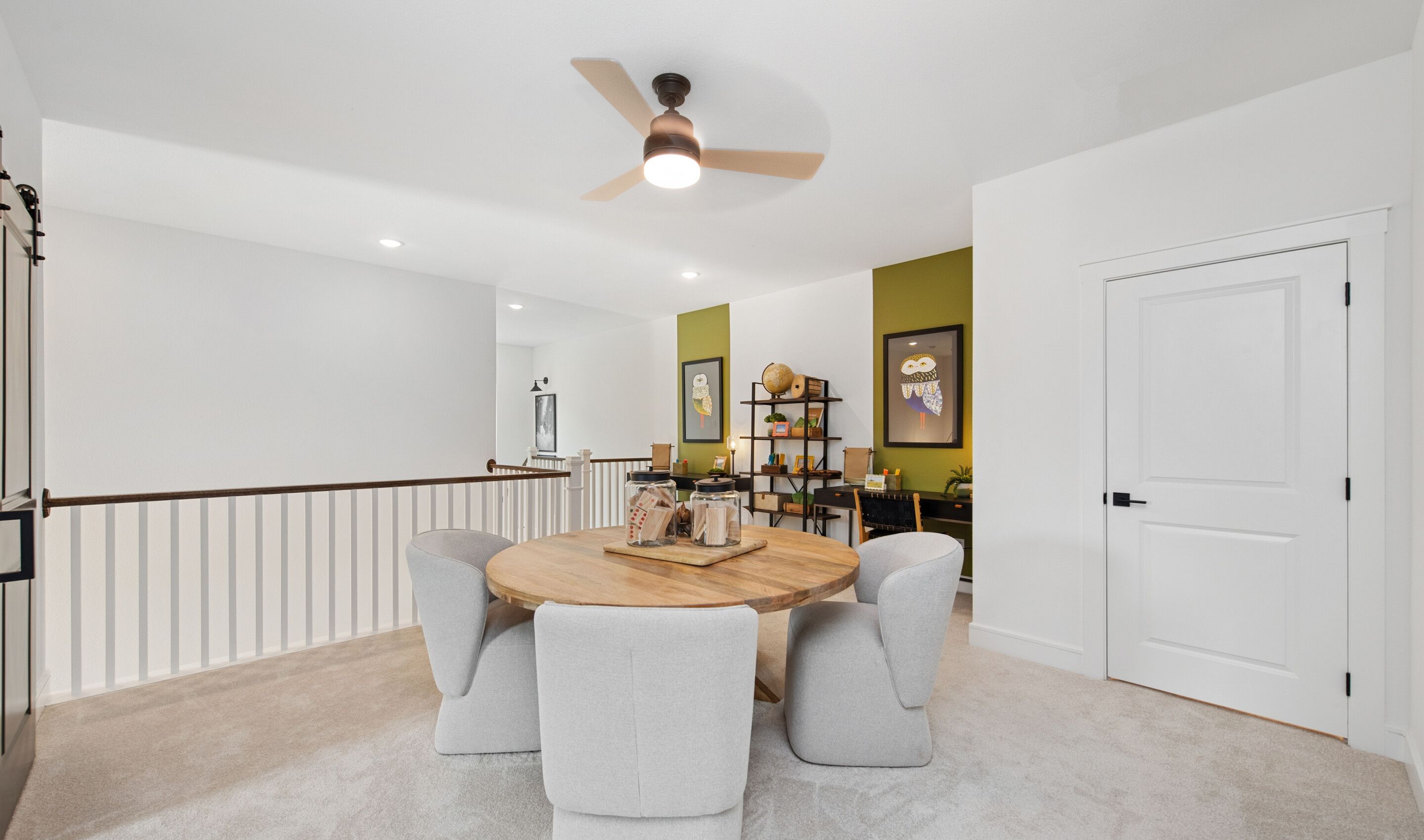 Loft with ceiling fan