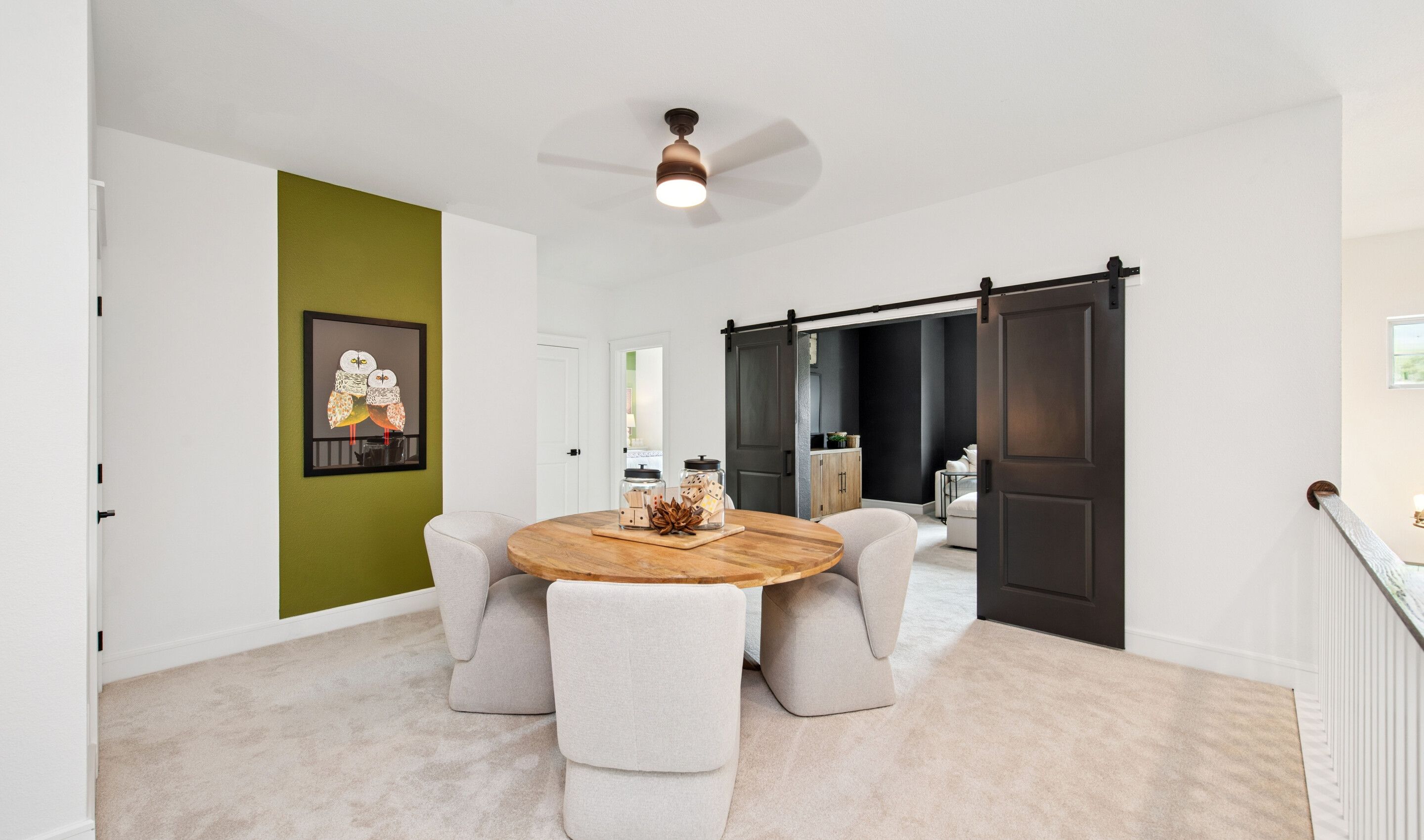 Loft space with access to media room