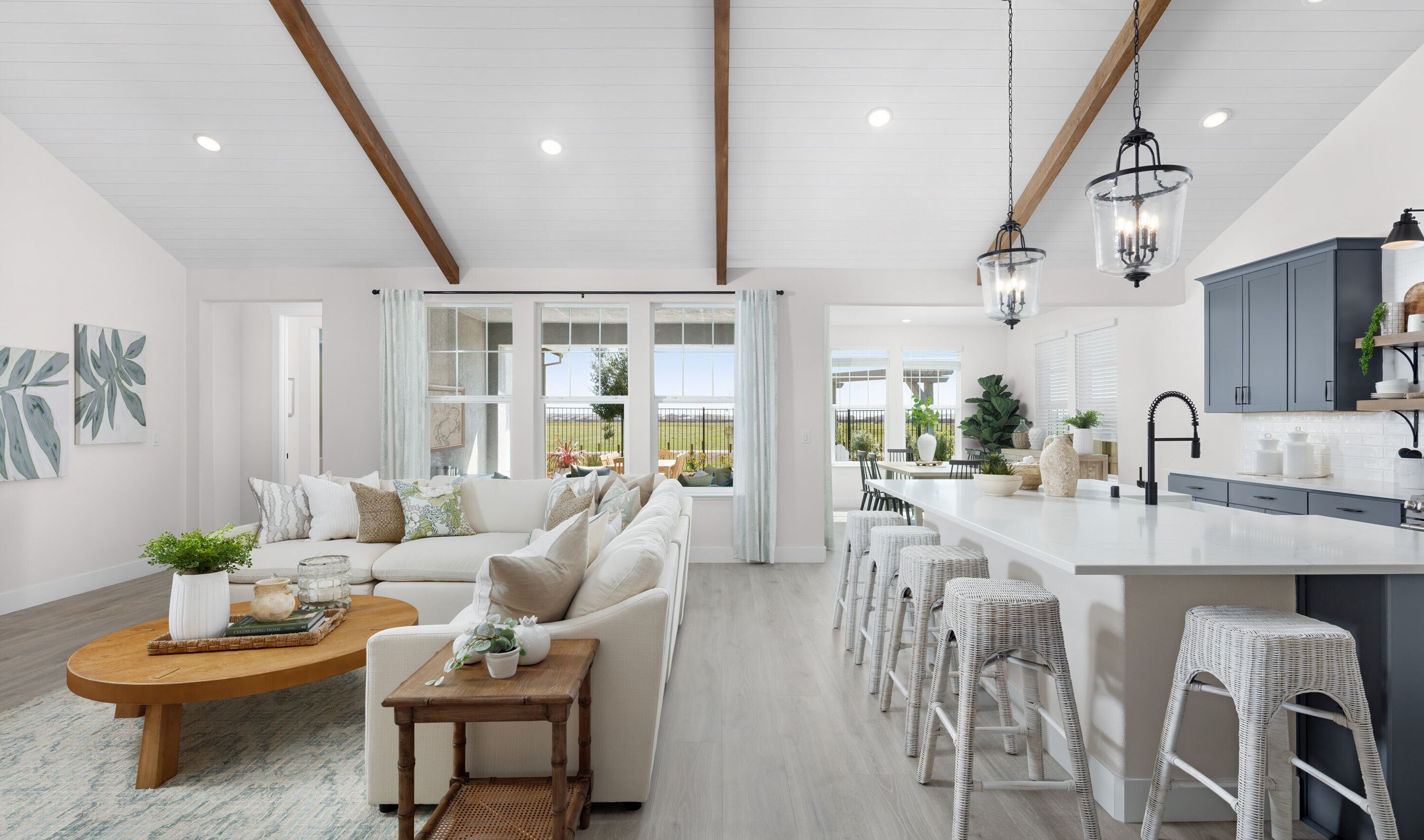 Great room and kitchen