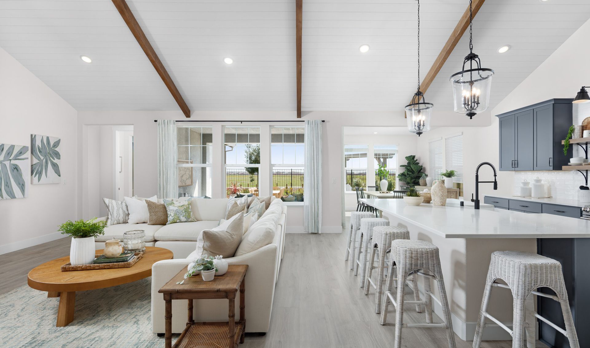 Great room and kitchen