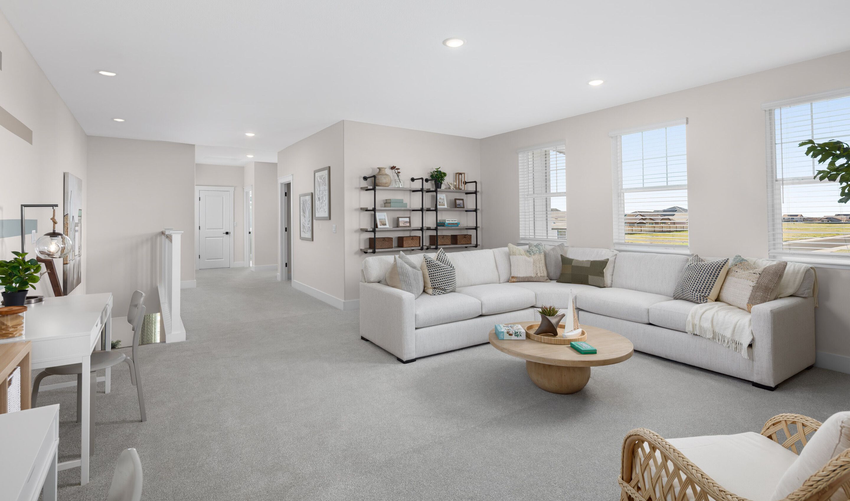 Loft with plush carpeting