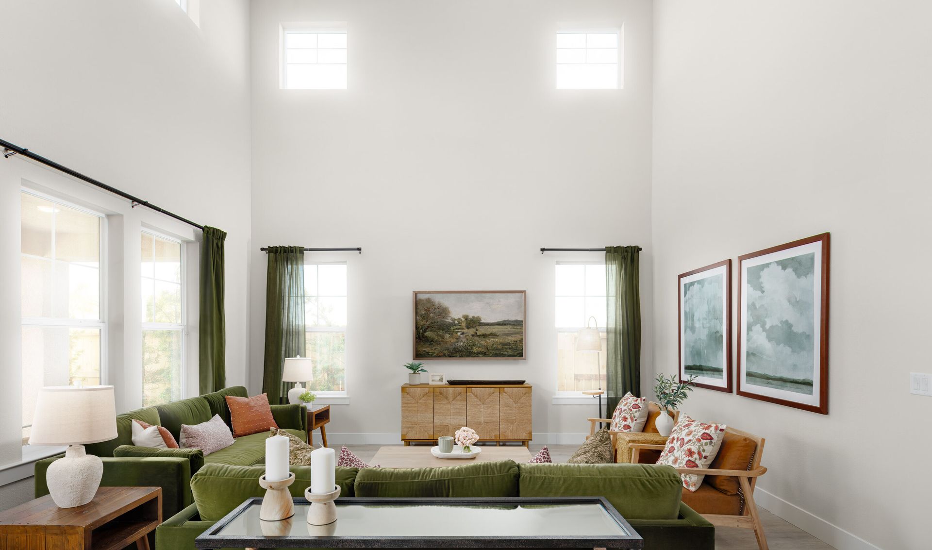 Two-story great room with additional windows