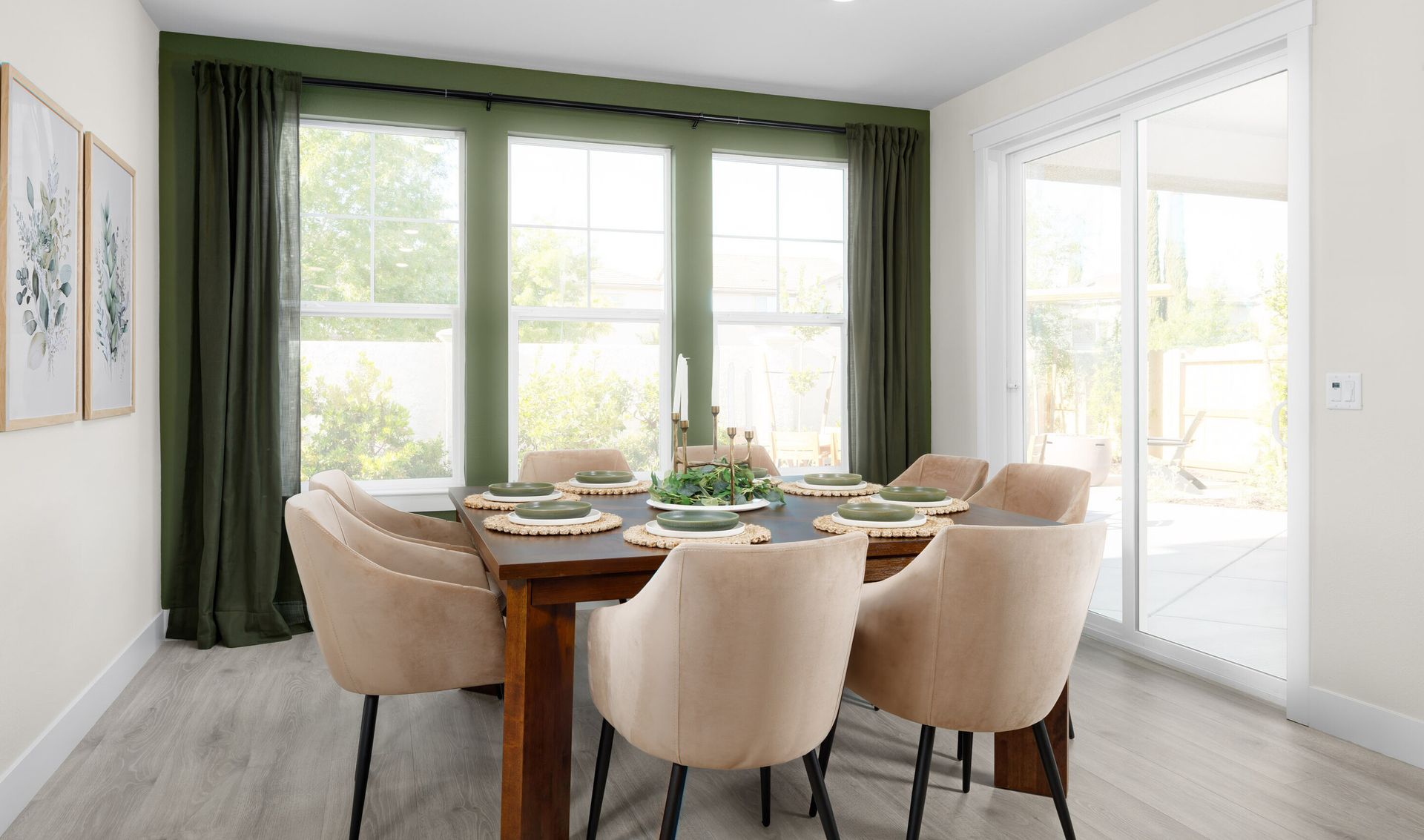 Cozy dining area with sliding glass door
