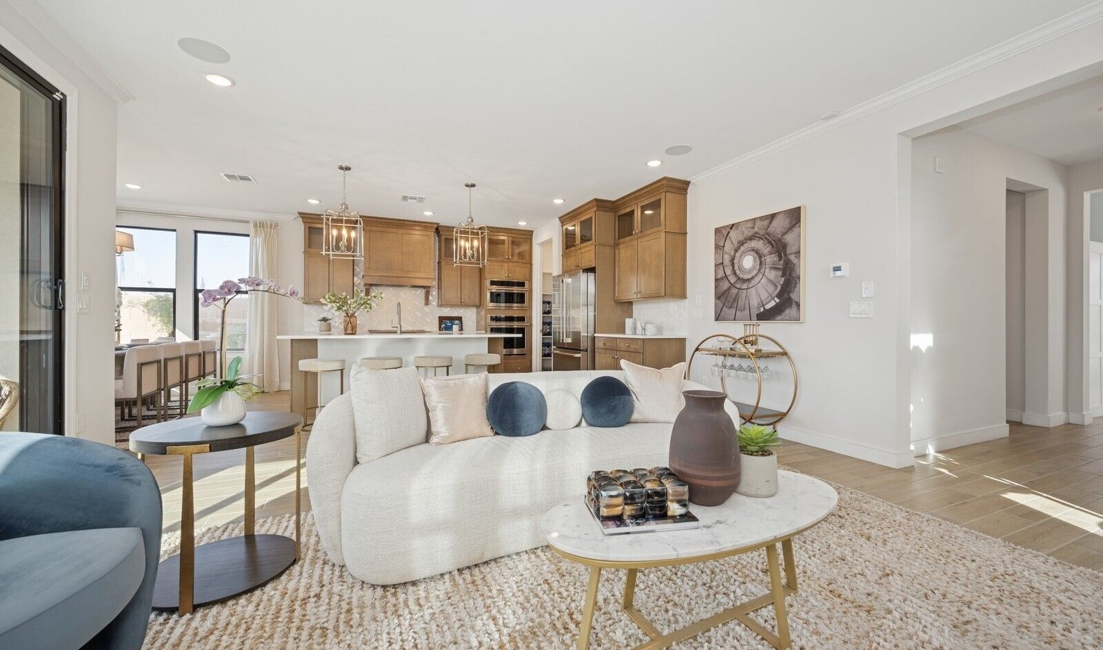 Great room with gorgeous tile flooring