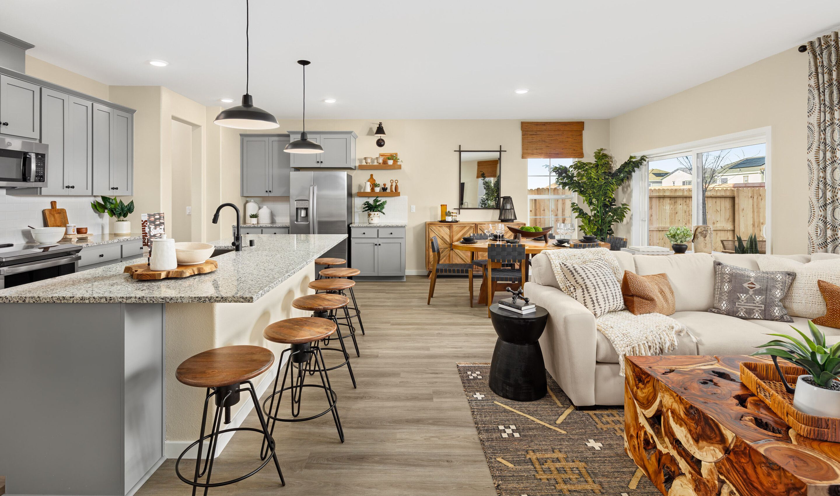 Great Room, Kitchen, & Dining Area